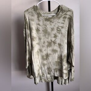 Joy Lab Tie Dye Long Sleeve Top Green Oversized Size Large